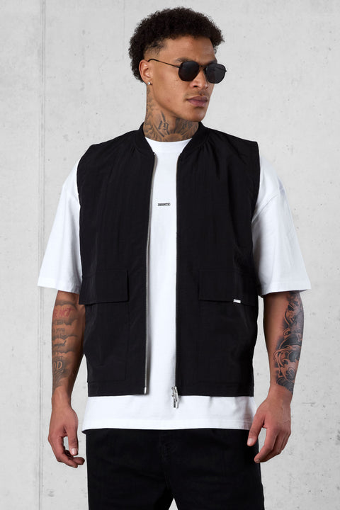 BLACK NYLON VEST