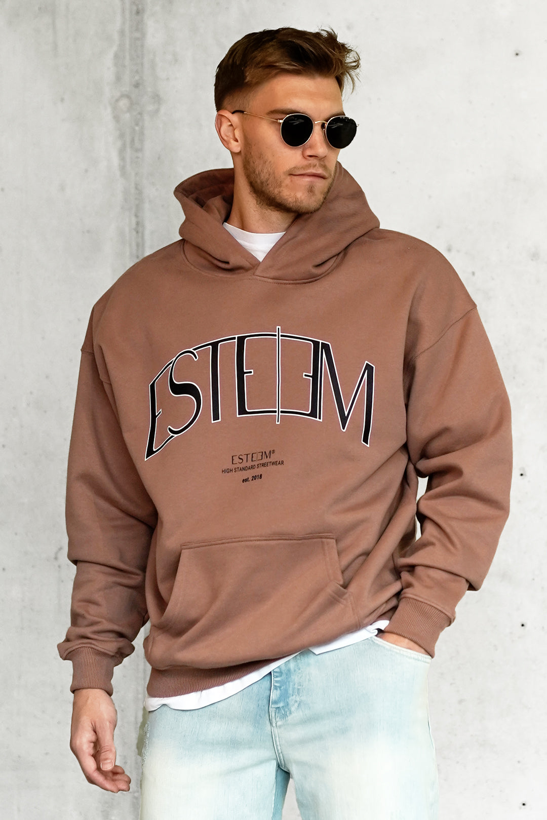 Cognac Curve Oversized Hoodie ESTEEM Clothing