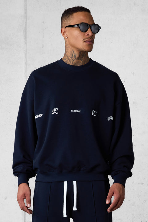 DARKSAPPHIRE LOGOS OVERSIZED SWEATER
