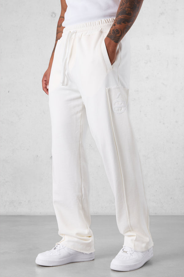 OFFWHITE APPLIQUÉ DISTRESSED LOOSE SWEATPANTS
