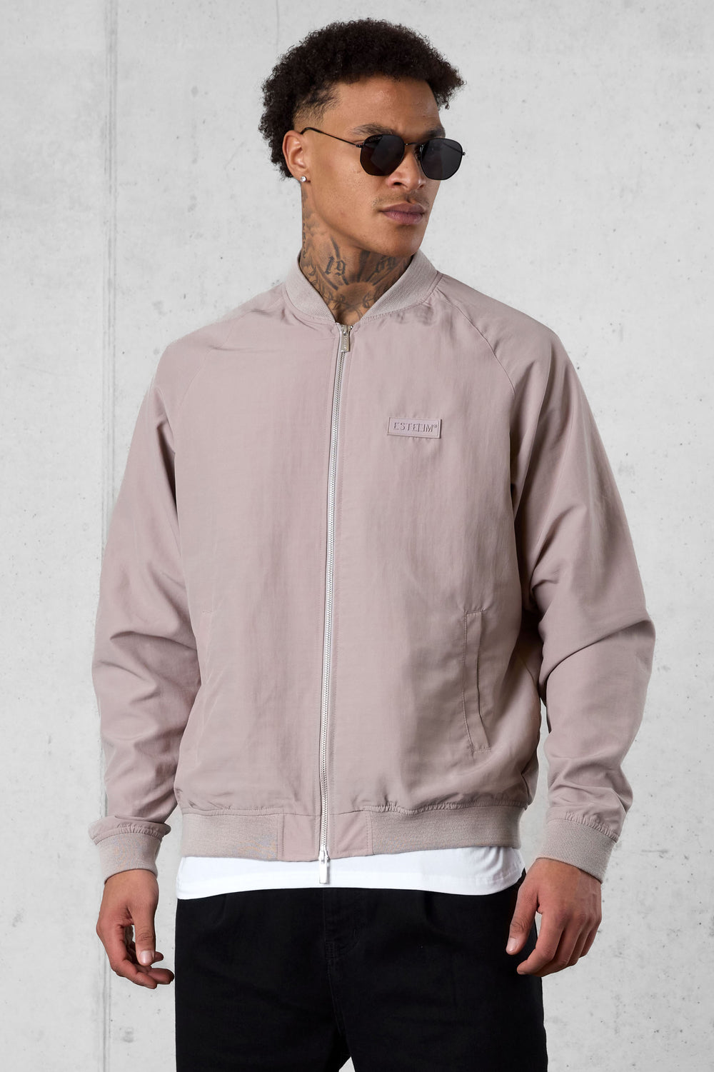 STONE NYLON BOMBER JACKET