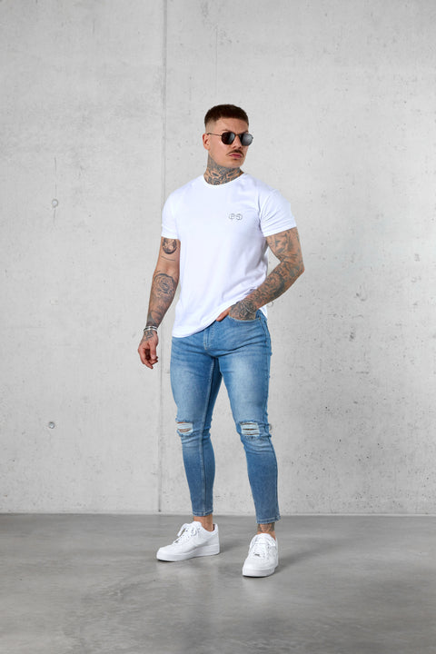 WASHED BLUE DESTROYED JEANS 5.0