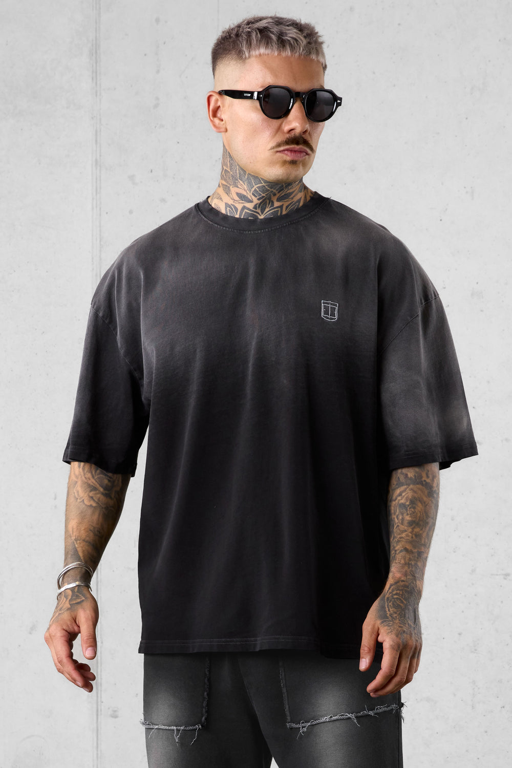 WASHED GREY ICON OVERSIZED TEE