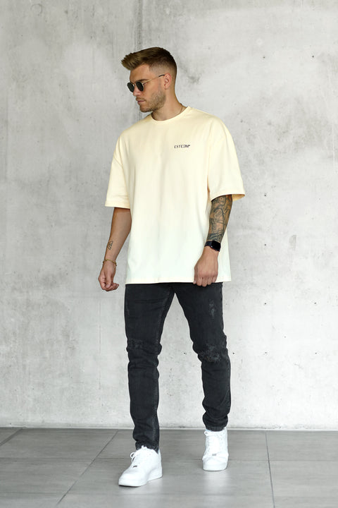 WASHED BLACK DESTROYED STRAIGHT JEANS