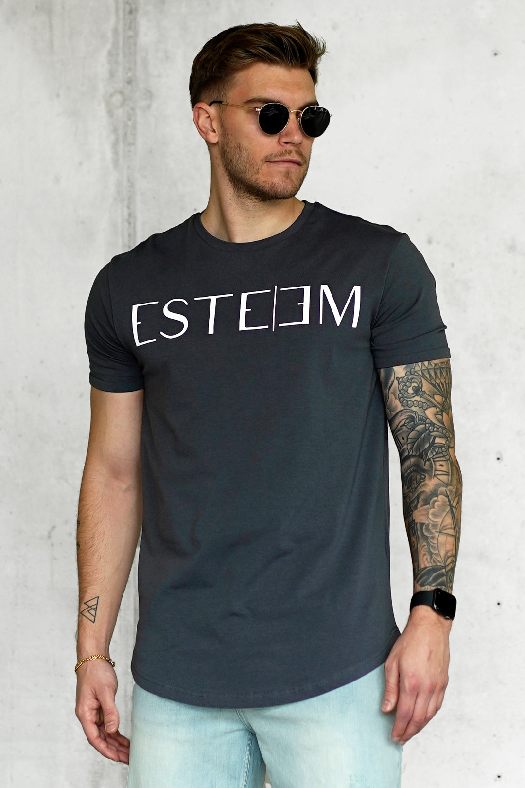 ANTHRACITE LETTERING TEE