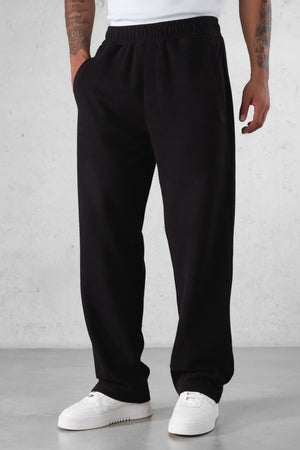 BLACK COMFY LOOSE SWEATPANTS