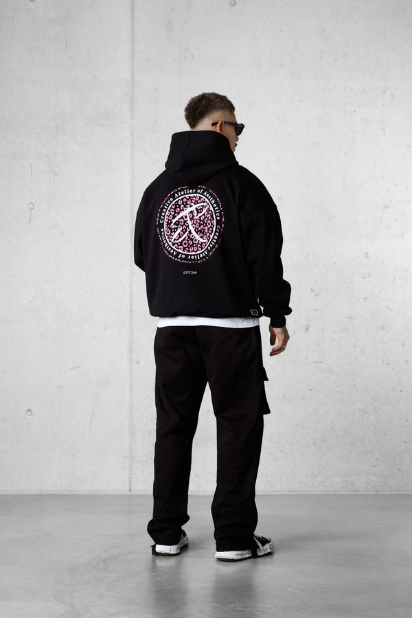 BLACK LEO AESTHETICS OVERSIZED HOODIE