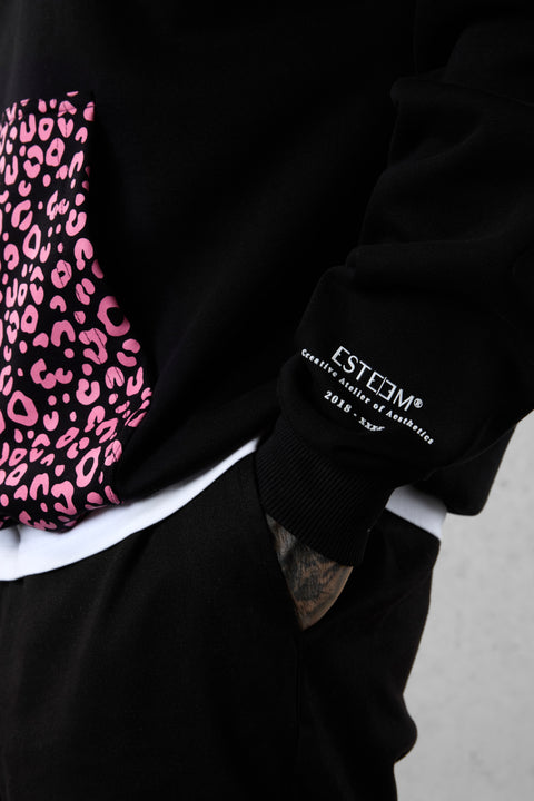BLACK LEO AESTHETICS OVERSIZED HOODIE