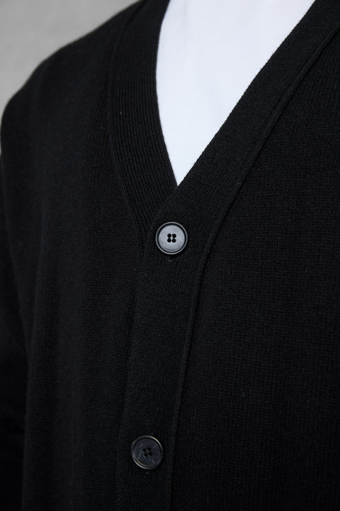 BLACK OVERSIZED KNIT CARDIGAN