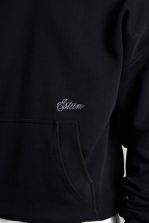 BLACK SIGNATURE OVERSIZED HOODIE