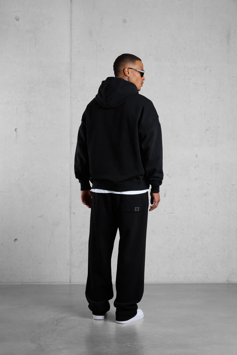 BLACK SIGNATURE OVERSIZED HOODIE