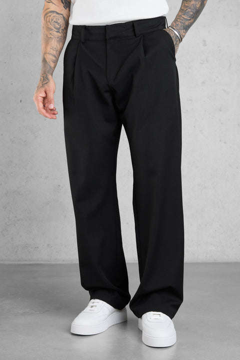 BLACK WIDE TAILORED PANTS