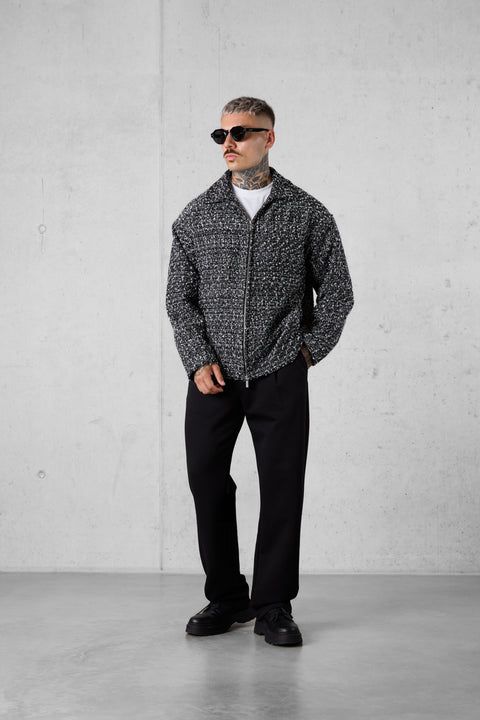 BLACK/WHITE PIXELATED OVERSIZED JACKET