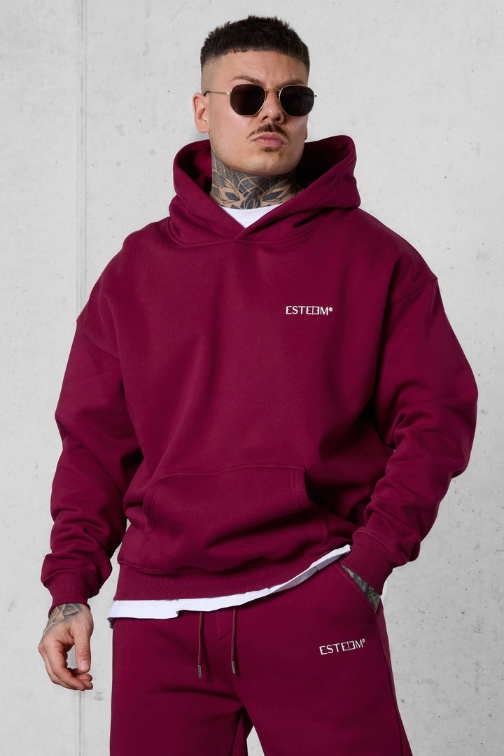 BEETROOT DISCREET OVERSIZED HOODIE