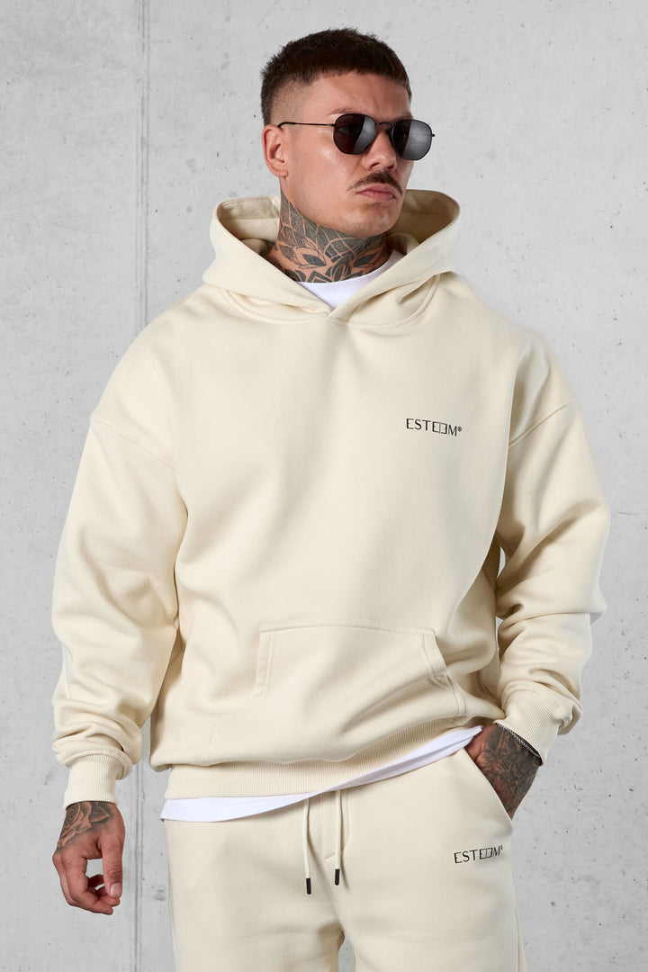 BEIGE DISCREET OVERSIZED HOODIE