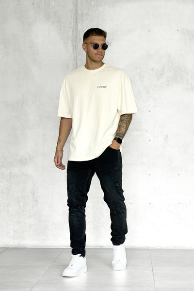 BEIGE DISCREET OVERSIZED TEE