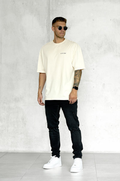 BEIGE DISCREET OVERSIZED TEE