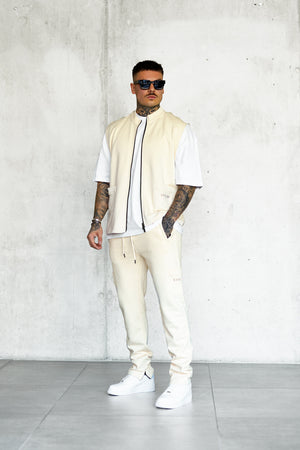 BEIGE DISCREET POCKET SWEATPANTS