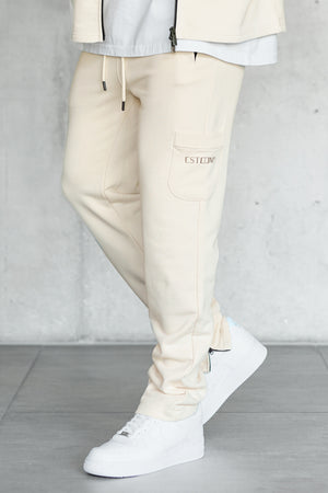 BEIGE DISCREET POCKET SWEATPANTS