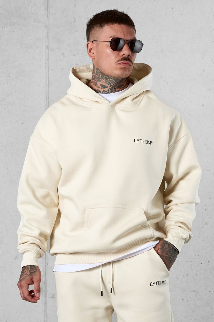 BEIGE DISCREET OVERSIZED HOODIE