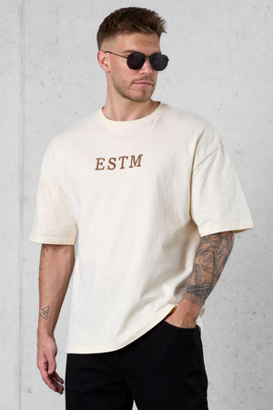 BEIGE ESTM OVERSIZED TEE