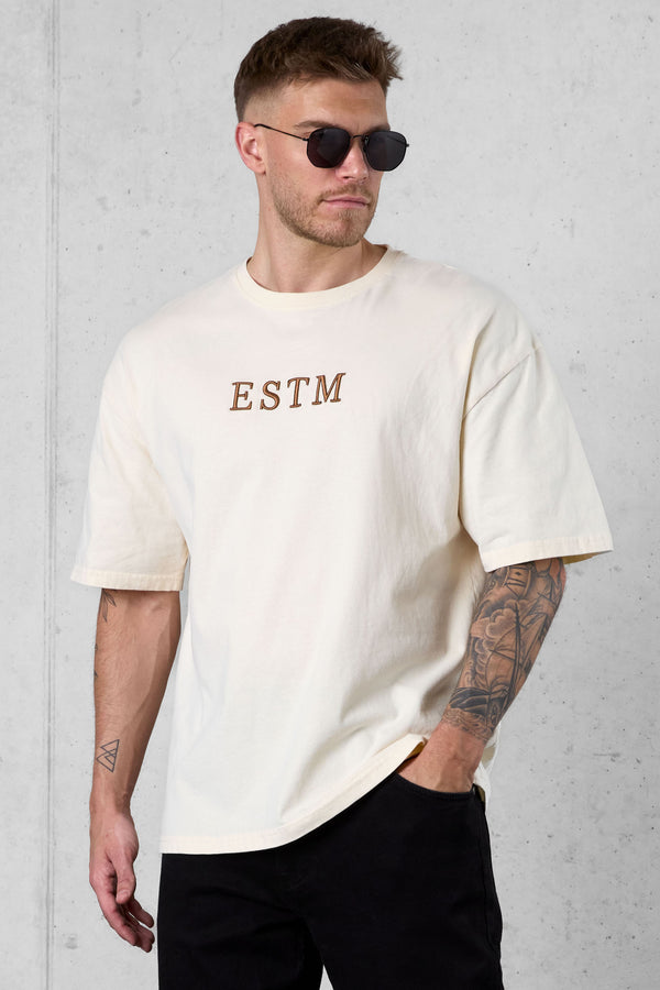 BEIGE ESTM OVERSIZED TEE