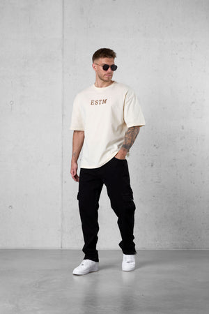 BEIGE ESTM OVERSIZED TEE