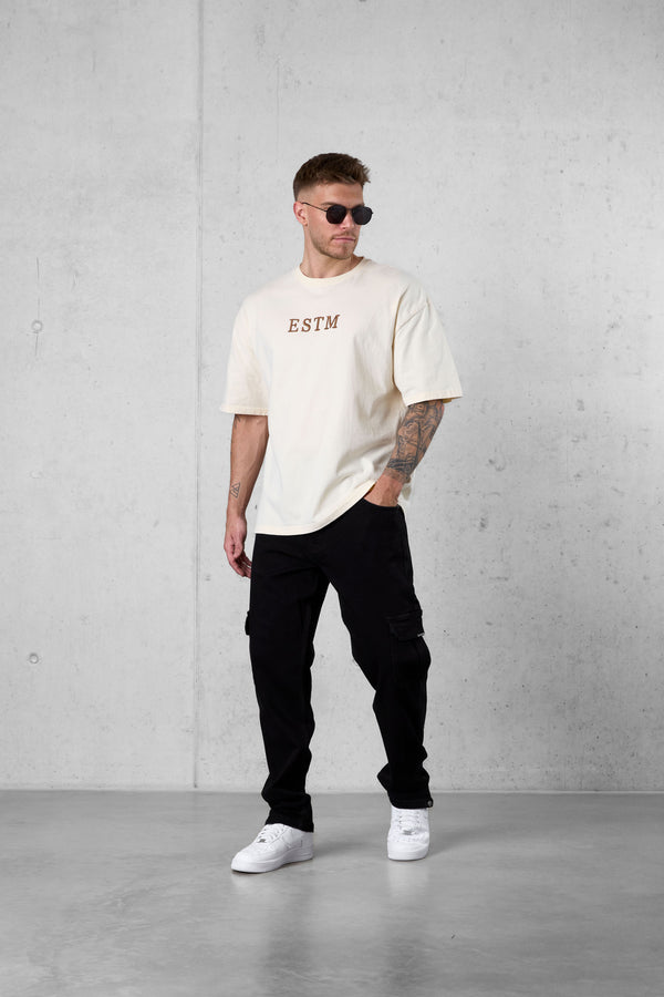 BEIGE ESTM OVERSIZED TEE