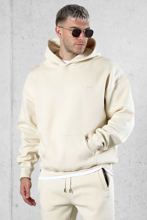 BEIGE ESSENTIAL OVERSIZED HOODIE