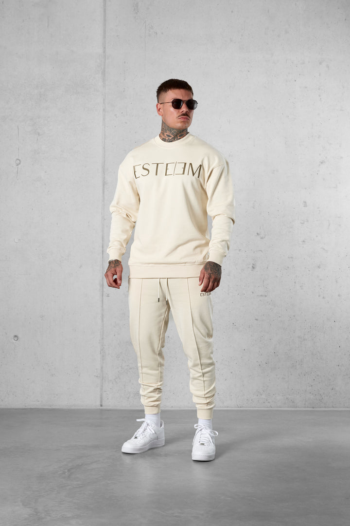 BEIGE LETTERING SWEATER