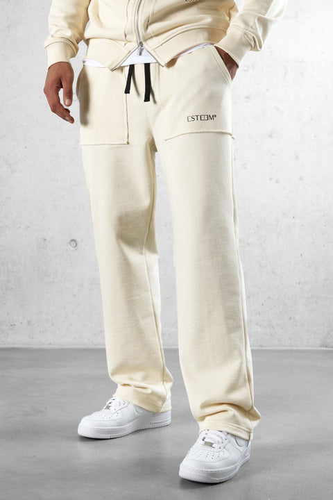 BEIGE SEAMS LOOSE SWEATPANTS