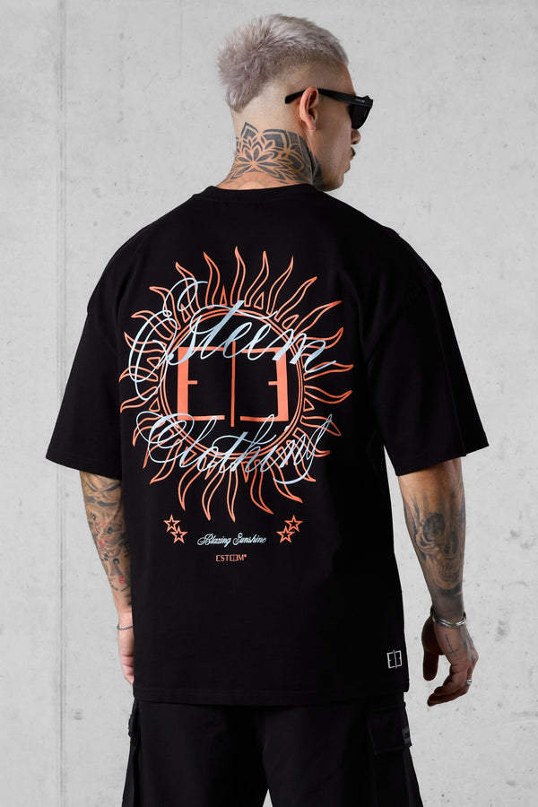 BLACK BLAZING SUNSHINE OVERSIZED TEE