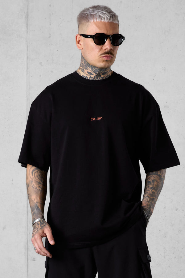 BLACK BLAZING SUNSHINE OVERSIZED TEE