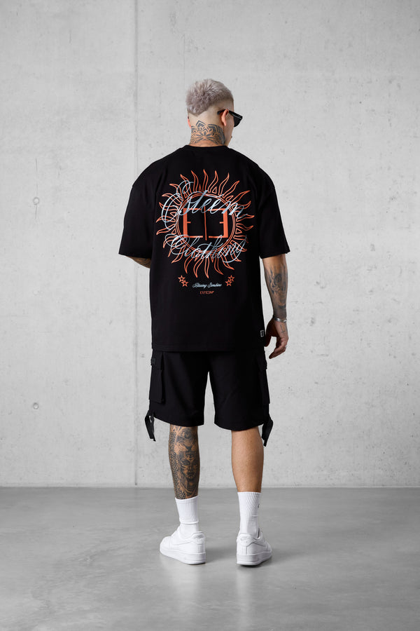 BLACK BLAZING SUNSHINE OVERSIZED TEE