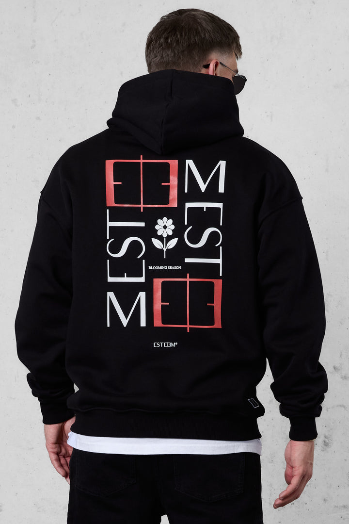 BLACK BLOOMING SEASON OVERSIZED HOODIE