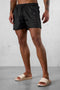 BLACK BURNTCORAL VERTICAL SWIMSHORTS