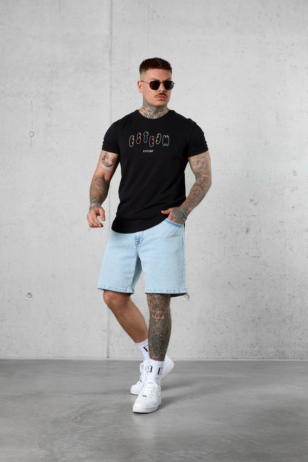 BLACK COLORED BLOWN-UP TEE