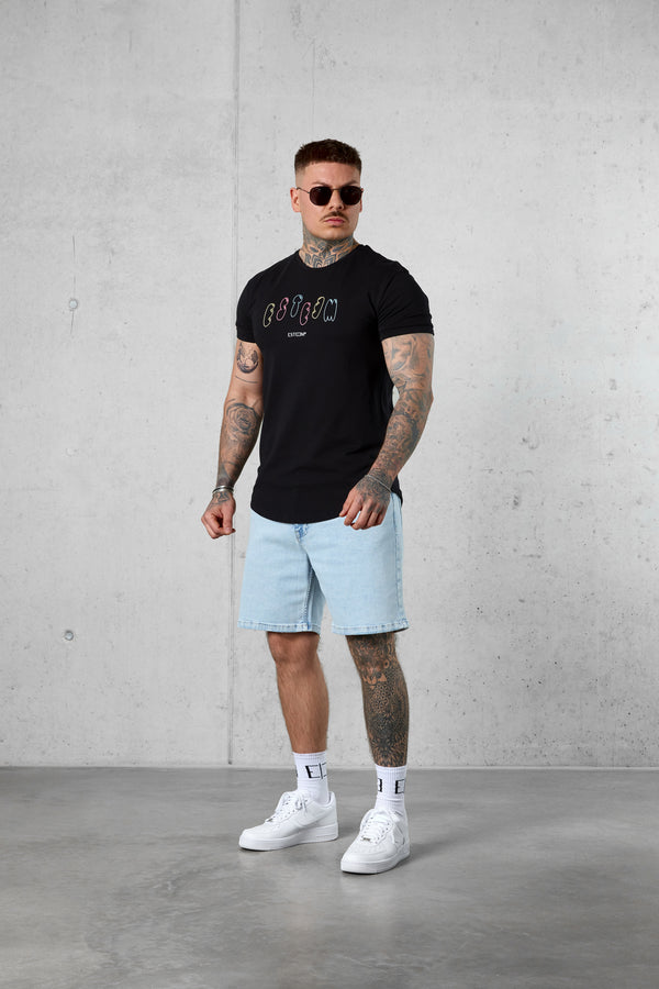 BLACK COLORED BLOWN-UP TEE