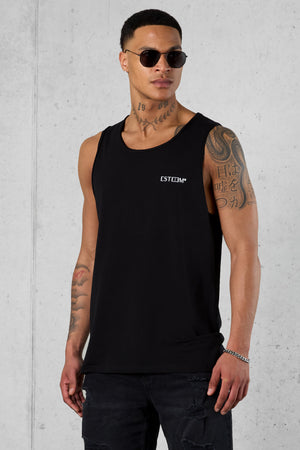 BLACK DISCREET TANK TEE