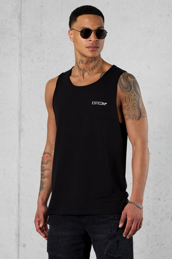 BLACK DISCREET TANK TEE
