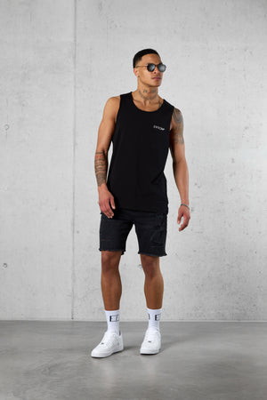 BLACK DISCREET TANK TEE