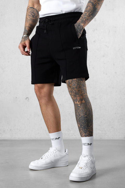 BLACK ESSENTIAL SWEATSHORTS