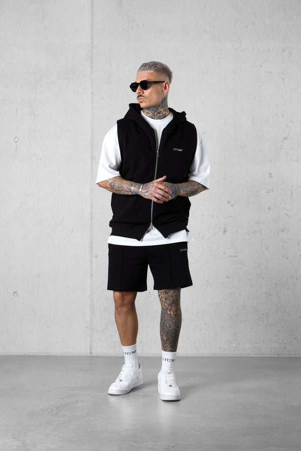 BLACK ESSENTIAL SWEATVEST
