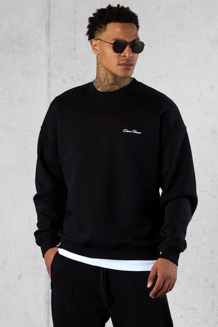 BLACK FINESSE OVERSIZED SWEATER