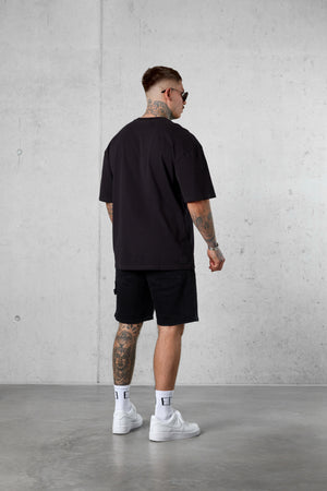 BLACK FLOWERS OVERSIZED TEE