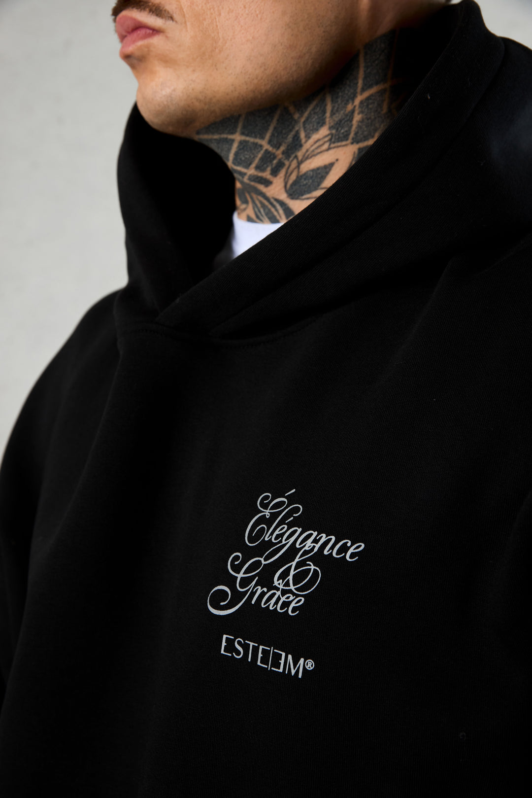 BLACK LA GRUE OVERSIZED HOODIE