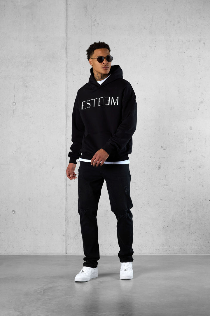 BLACK LETTERING OVERSIZED HOODIE