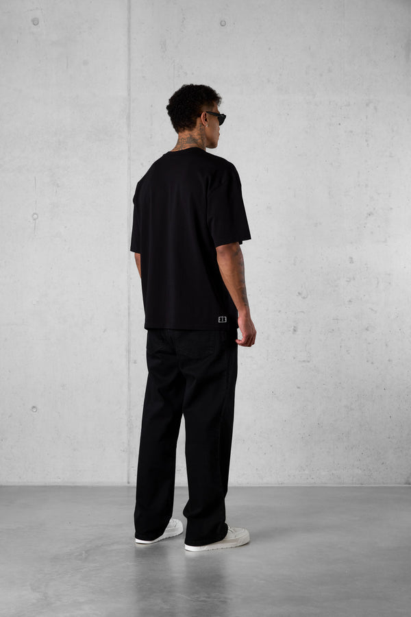 BLACK MARBELLA LOGO OVERSIZED TEE