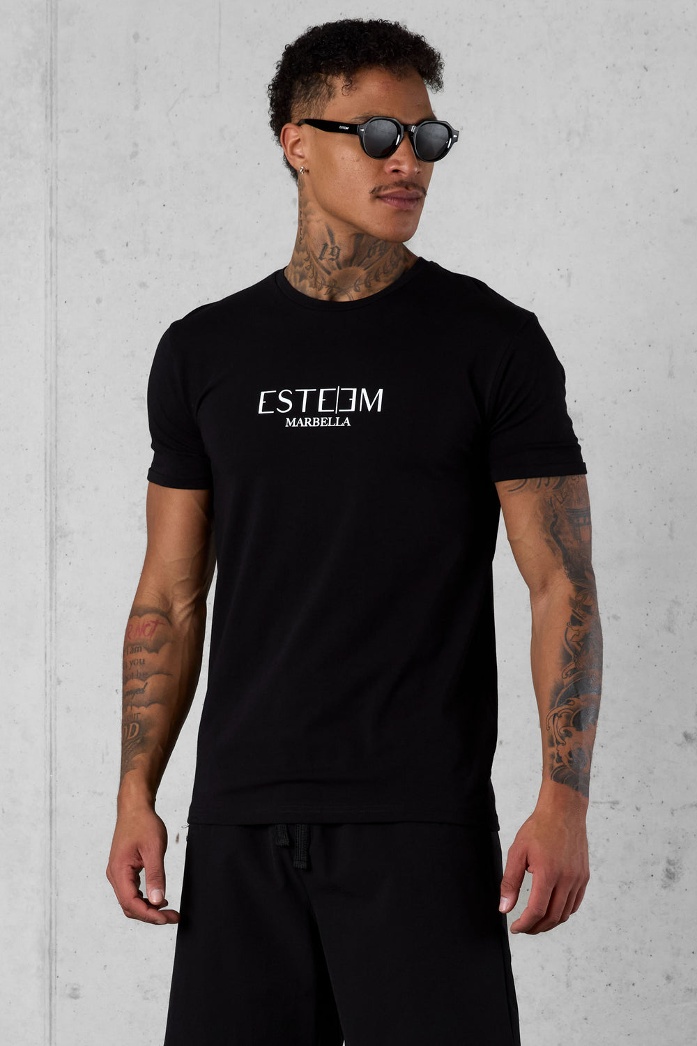 BLACK MARBELLA LOGO TEE