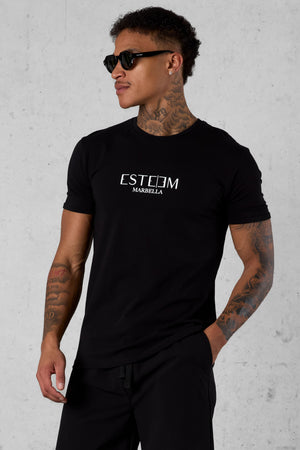BLACK MARBELLA LOGO TEE